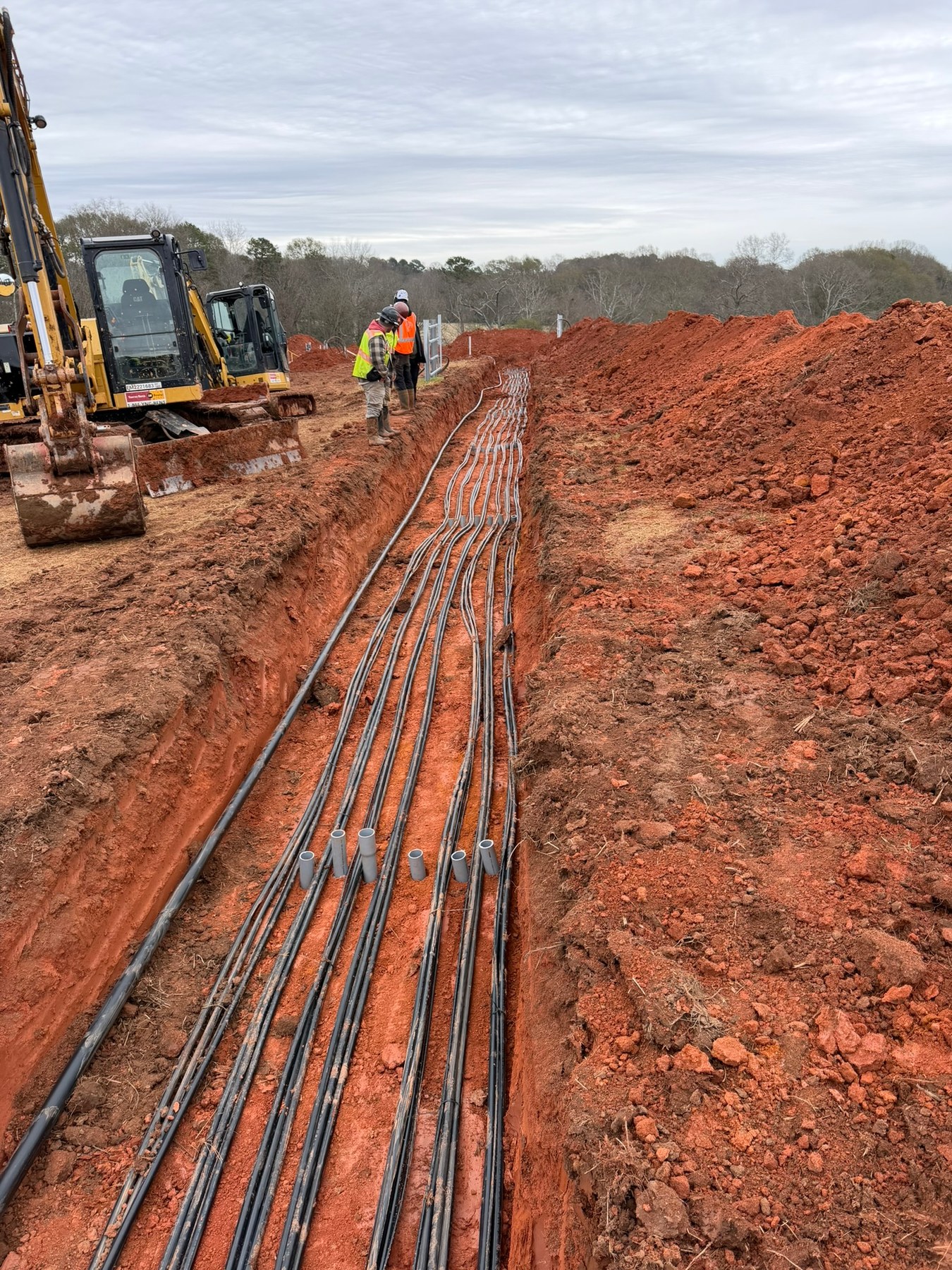 Underground electrical conduit installation at Jackson Bernal