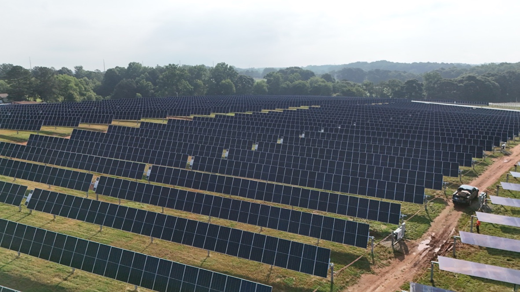 Installed solar arrays across the Jackson Bernal site