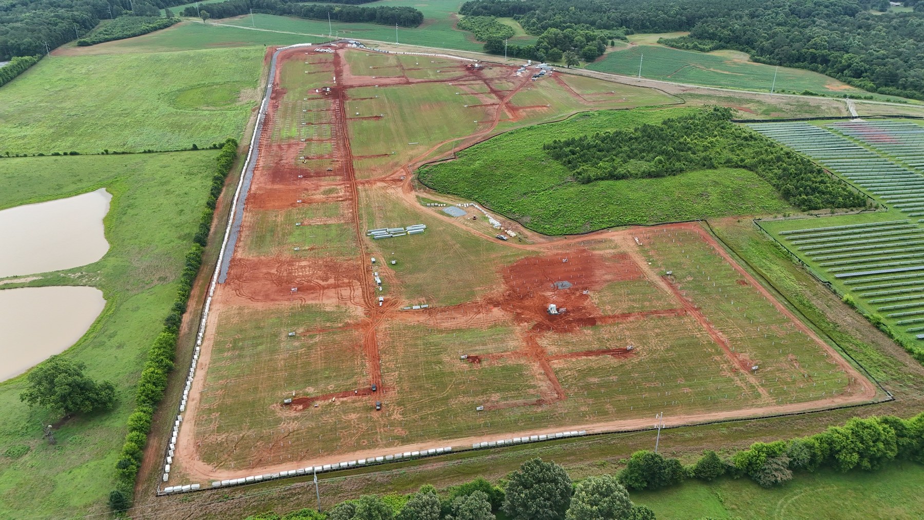 Aerial view of the Murray Treadwell site during early construction